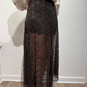 Elegant Black Lace High Waisted Women Skirt
